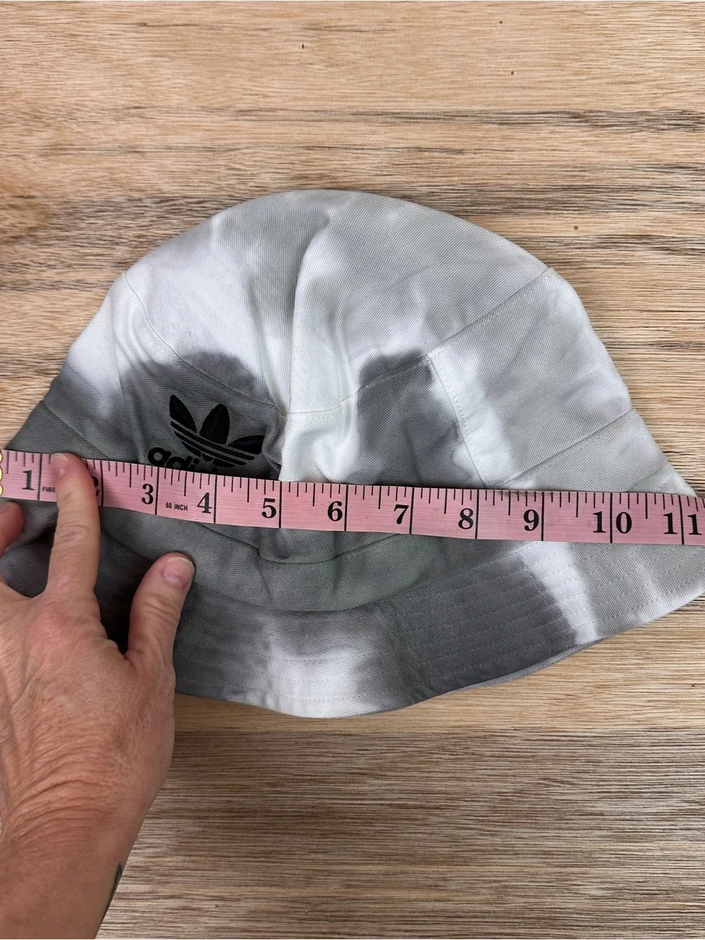 adidas Kids Gray & White Tie-Dye Bucket Hat